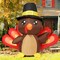 GOOSH 4FT Tall Thanksgiving Inflatables Turkey Baby in Hat with Built-in LEDs